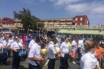 Procesión terrestre-marítimo de la Virgen del Carmen por la bahía de Melenara (Foto TA)